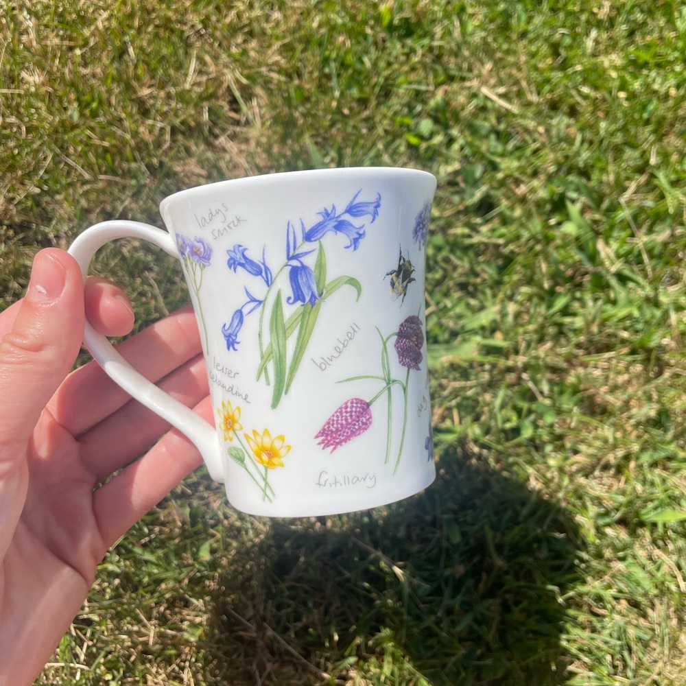 Floral Botanical Porcelain Mug - Fine Bone China made in England